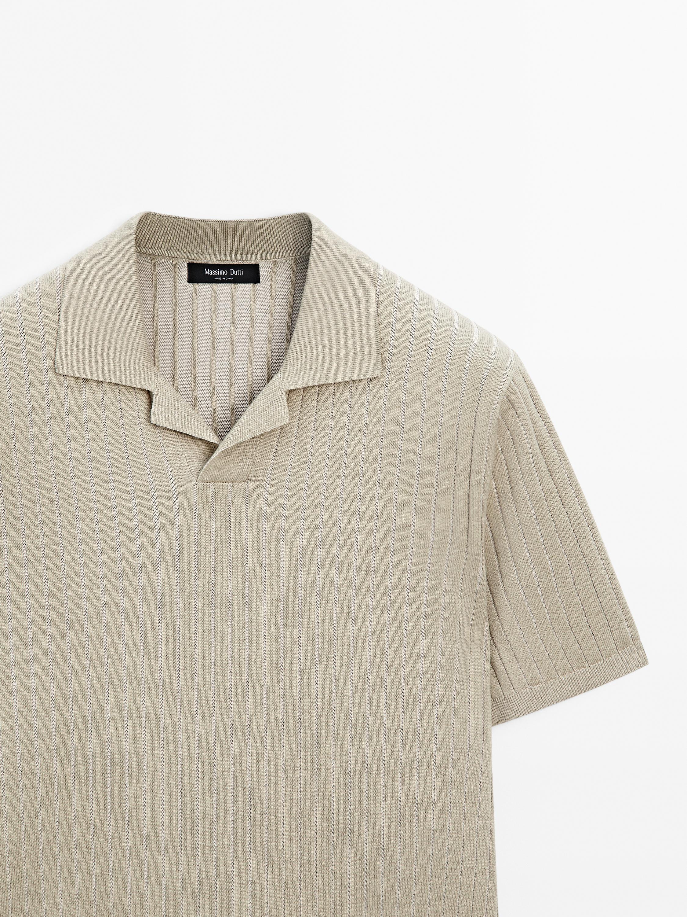 Polo manches courtes maille côtelée